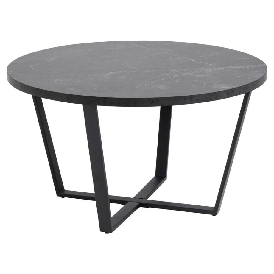 Leen Bakker - Salontafel Alma - 44x77x77 Cm - MDF - Zwart afbeelding 1