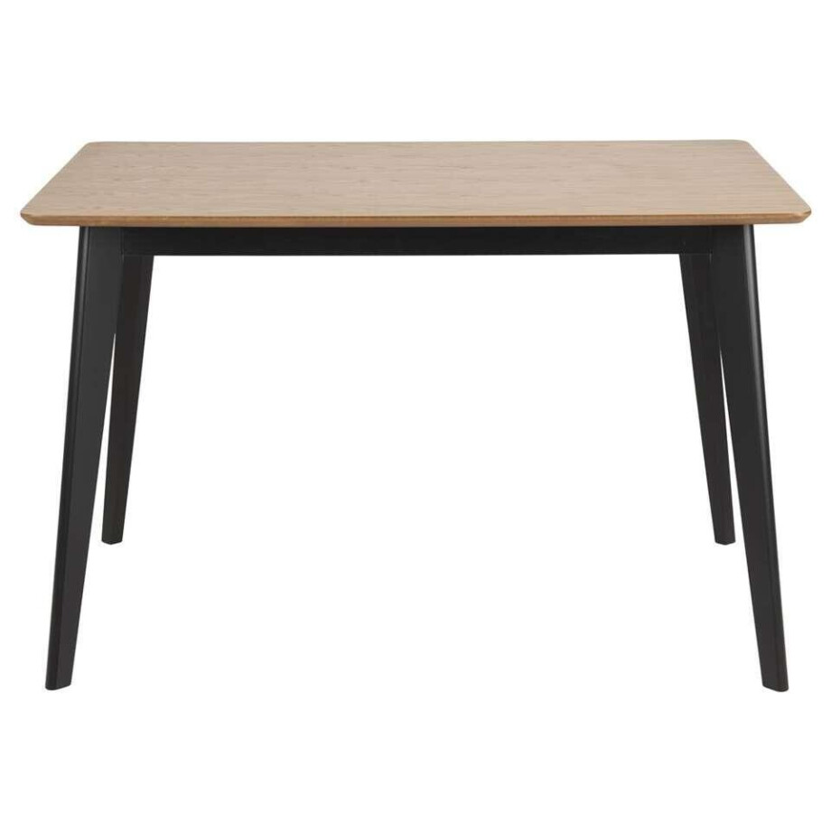 Leen Bakker - Eetkamertafel Roxy - Eiken/zwart - 76x120x80 Cm - MDF - Bruin Leen Bakker - Eetkamertafel Roxy - Eiken/zwart - 76x120x80 Cm - MDF - Bruin afbeelding 1