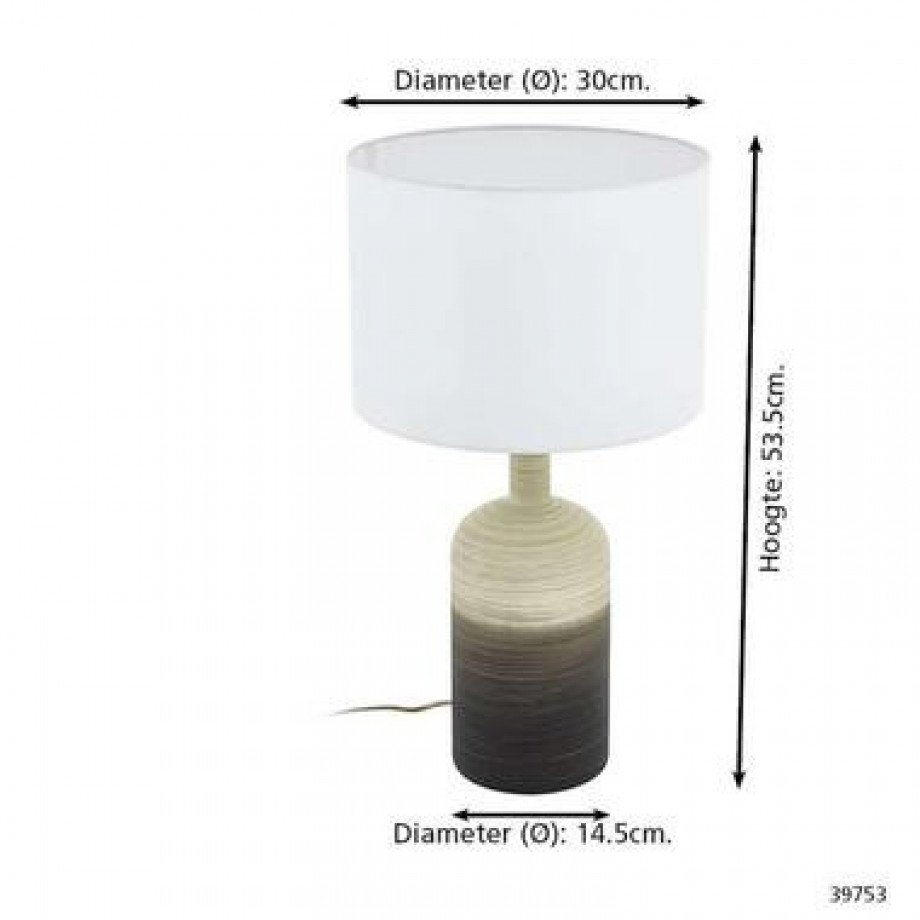EGLO tafellamp Azbarren - beige/grijs - Leen Bakker afbeelding 1
