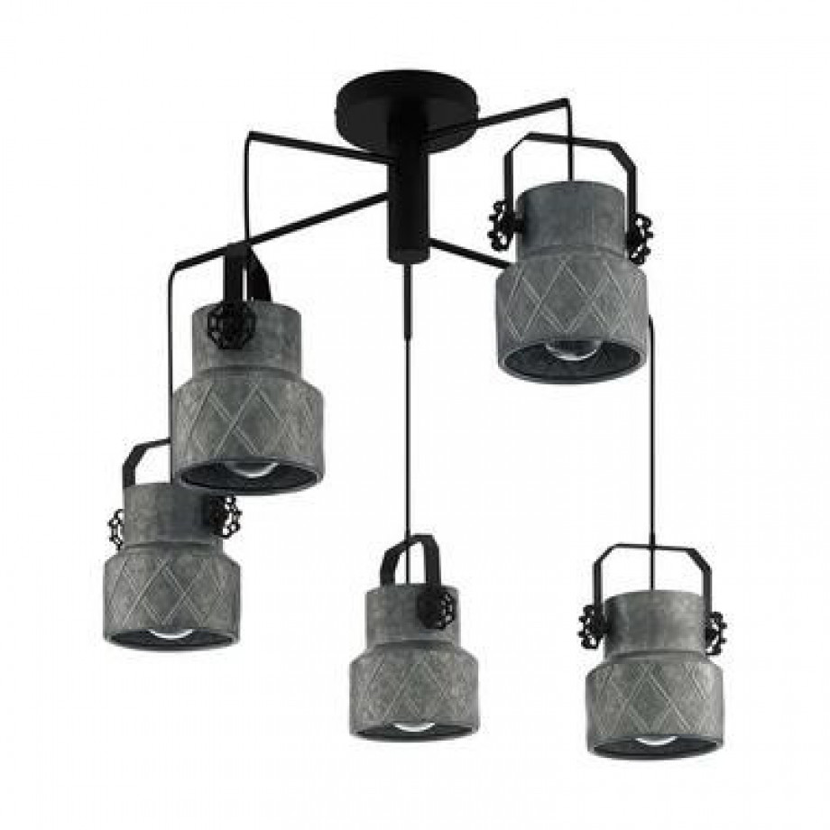 EGLO hanglamp Hillcot 5-lichts - zwart - 67,5 cm - Leen Bakker afbeelding 1
