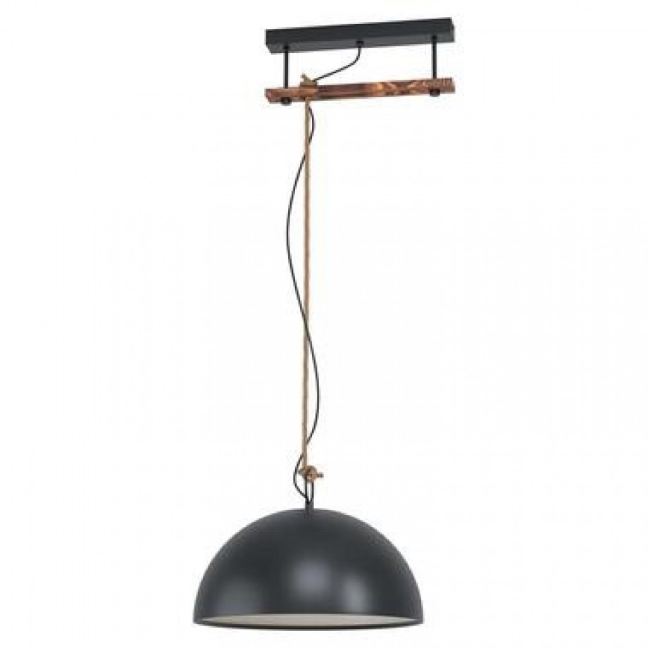 EGLO hanglamp Hodsoll - zwart/bruin - Leen Bakker afbeelding 1