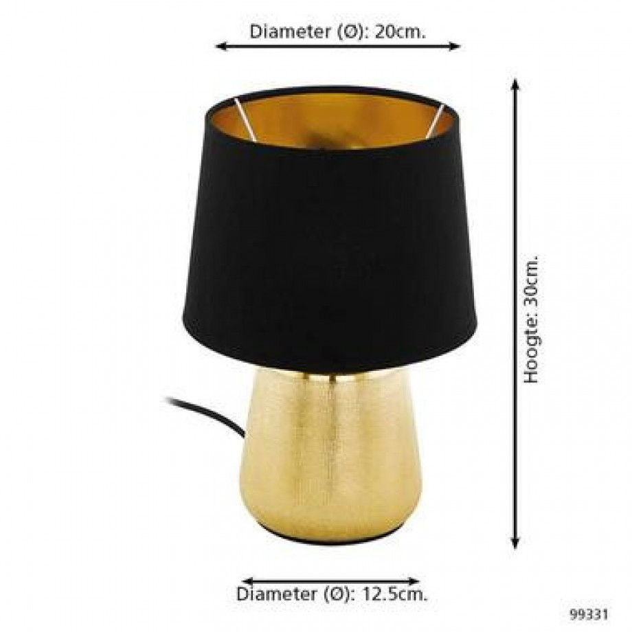 EGLO tafellamp Manalba - goudkleurig/zwart - Leen Bakker afbeelding 1