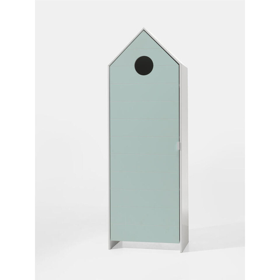 Leen Bakker - Vipack Kledingkast Casimi 1 Deurs - Mint - 171,5x57,6x37 Cm - MDF - Blauw#Groen Leen Bakker - Vipack Kledingkast Casimi 1 Deurs - Mint - 171,5x57,6x37 Cm - MDF - Blauw#Groen afbeelding 1