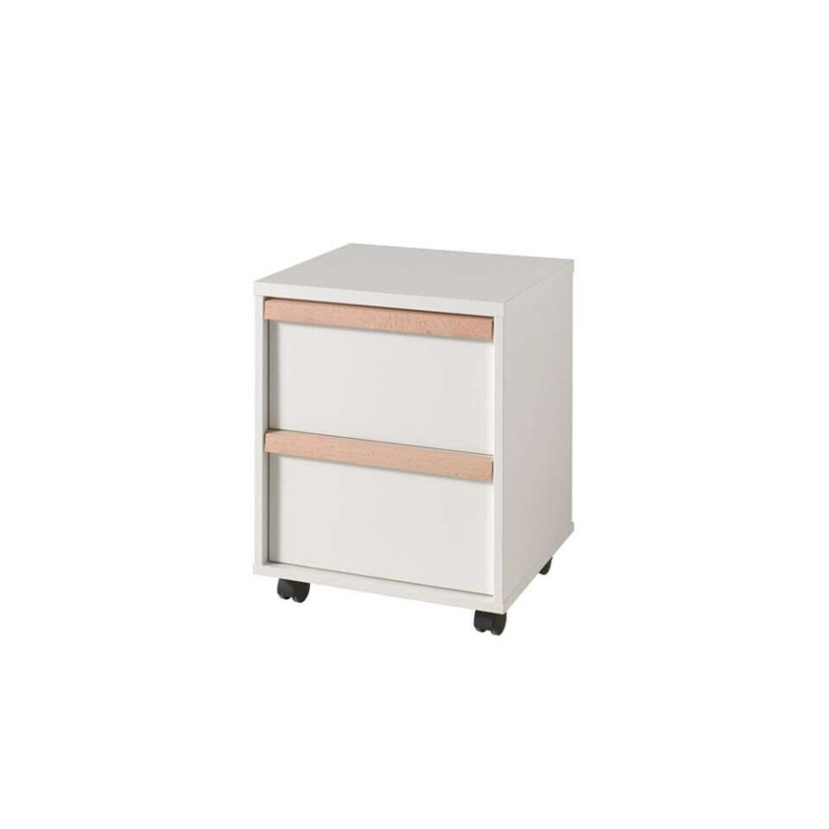 Leen Bakker - Vipack Rolcontainer Voor Bureau London - 59,7x48,1x40 Cm - Hout/Melamine - Wit afbeelding 1
