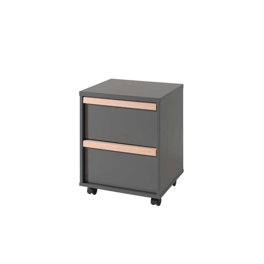 Leen Bakker - Vipack Rolcontainer Voor Bureau London - Antraciet - 59,7x48,1x40 Cm - Hout/Melamine - Grijs afbeelding 1