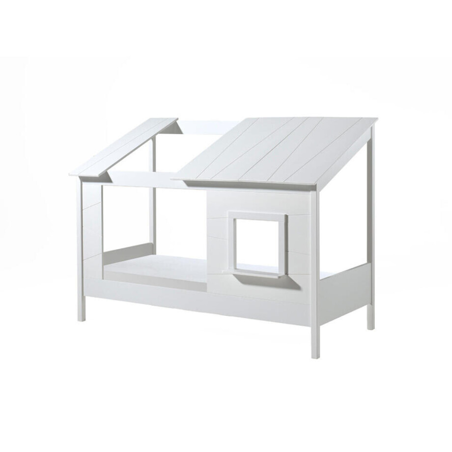 Leen Bakker - Vipack Huisbed - 90x200 Cm - MDF/Grenenhout - Wit - 105x213.6x159 Cm afbeelding 1