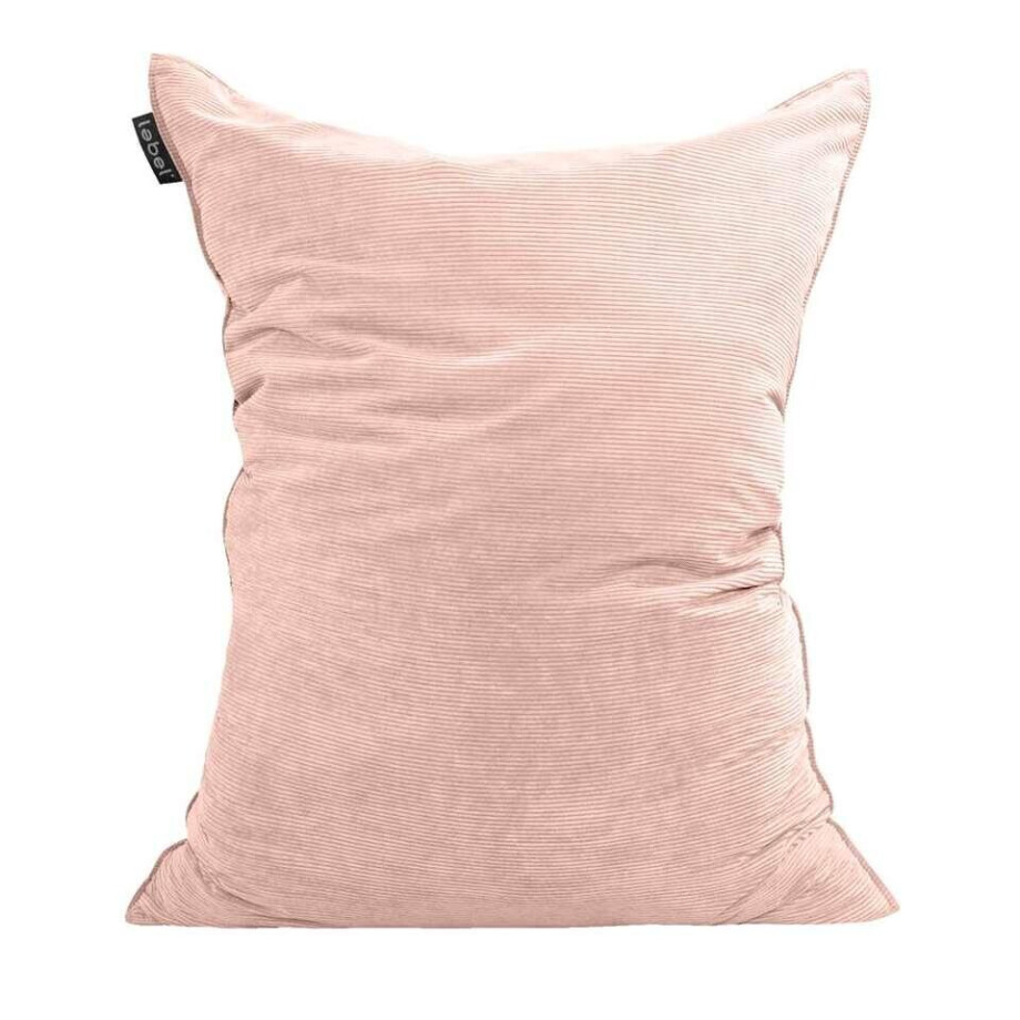 Leen Bakker - Zitzak Rib Velours - 100x150 Cm - Velvet - Roze afbeelding 1