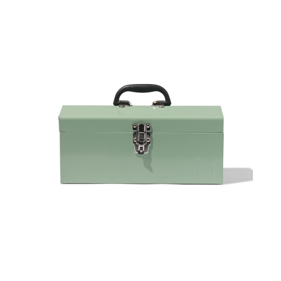 HEMA HEMA Gereedschapskist 18x41x19 Metaal Groen HEMA HEMA Gereedschapskist 18x41x19 Metaal Groen afbeelding