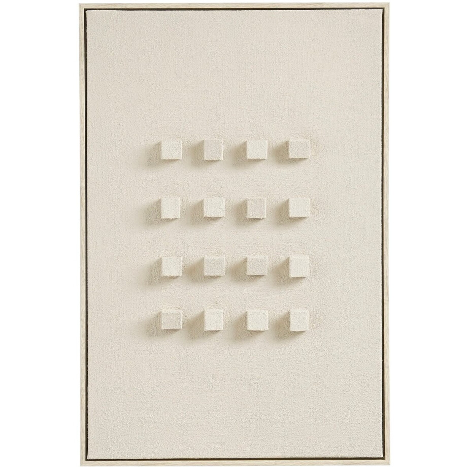 Mica Decorations Wanddecoratie - Wandpaneel Abstracte Kunst 60 x 40 x 3 cm - Woondecoratie voor Woonkamer of Slaapkamer - Off-white Mica Decorations Wanddecoratie - Wandpaneel Abstracte Kunst 60 x 40 x 3 cm - Woondecoratie voor Woonkamer of Slaapkamer - Off-white afbeelding 1