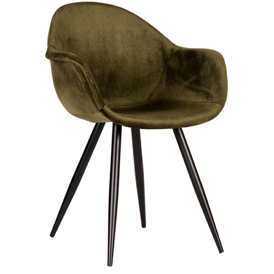 Eetkamerstoel Forli - Army green - Fluweel afbeelding 1