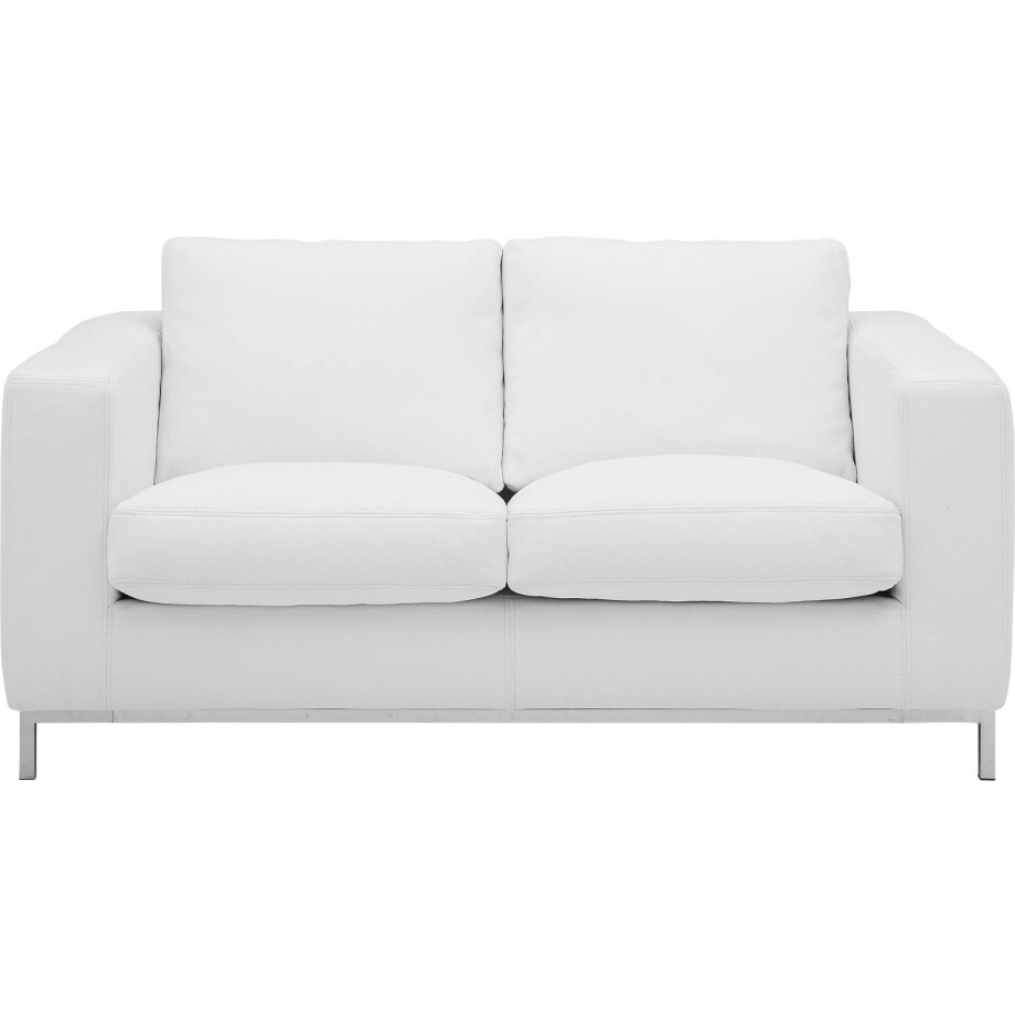 Goossens Excellent Bank Massimo wit, leer, 3-zits, urban industrieel afbeelding 1