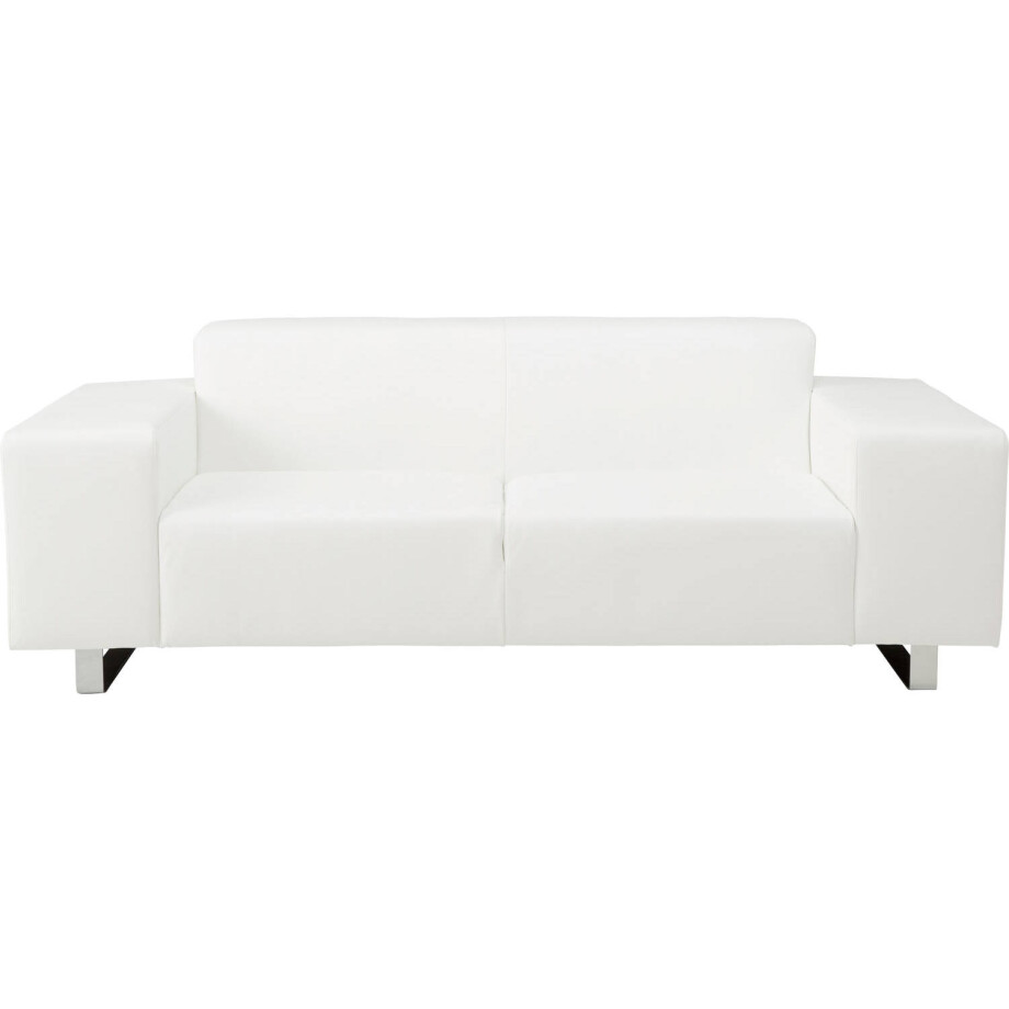 Goossens Excellent Bank Design@home Leer wit, leer, 3-zits, modern design afbeelding 1