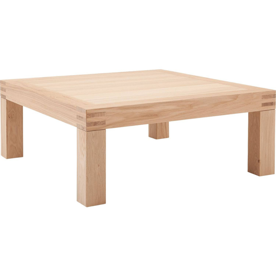 Goossens Salontafel Clear vierkant, hout eiken blank, stijlvol landelijk, 100 x 40 x 100 cm afbeelding 1