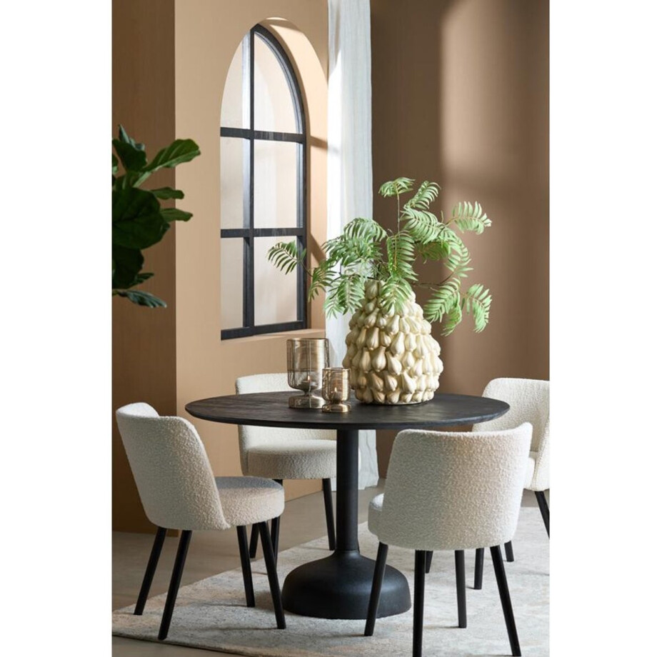 Light&living Eettafel Ø120x76 cm TUNJA hout mat zwart+zwart Light&living Eettafel Ø120x76 cm TUNJA hout mat zwart+zwart afbeelding 1