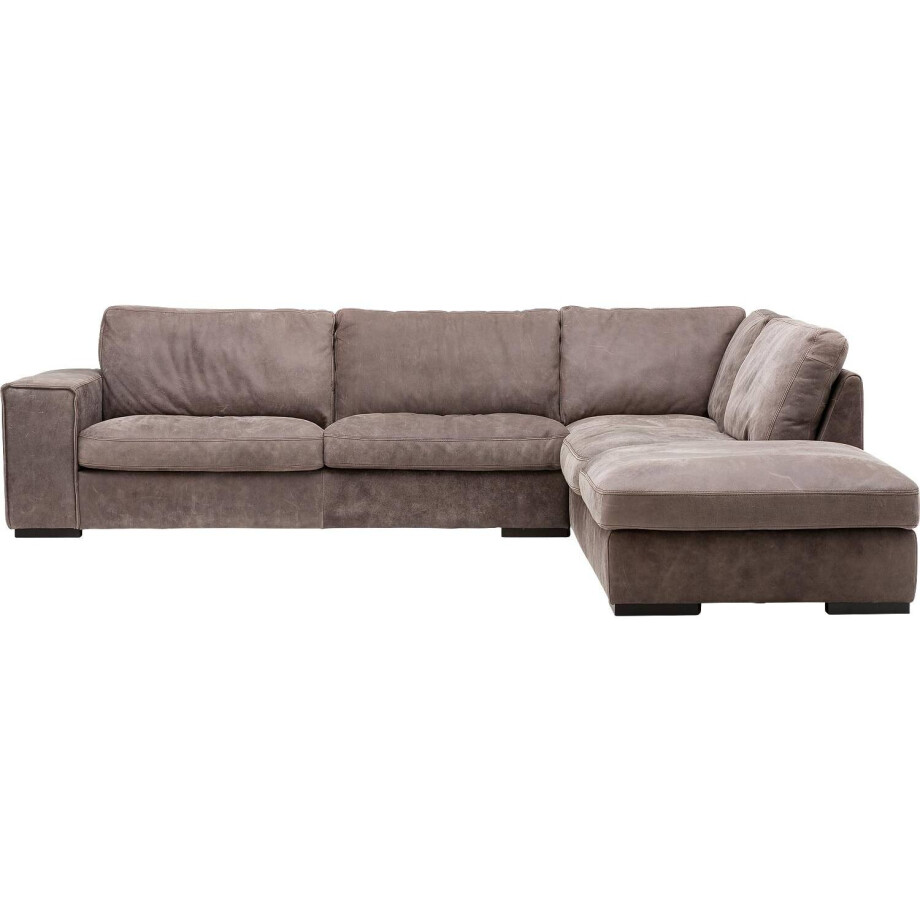 Goossens Excellent Hoekbank Morceau donkerbruin, leer, 3-zits, urban industrieel Goossens Excellent Hoekbank Morceau donkerbruin, leer, 3-zits, urban industrieel afbeelding 1