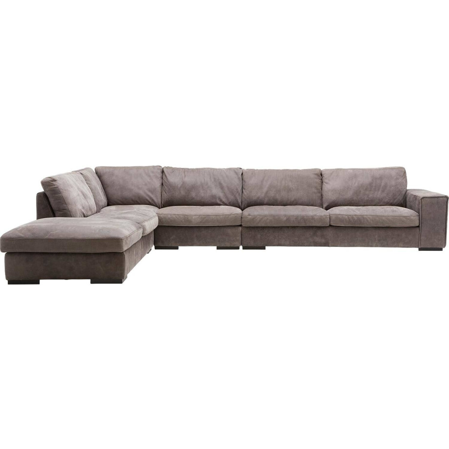 Goossens Excellent Hoekbank Morceau donkerbruin, leer, 3-zits, urban industrieel Goossens Excellent Hoekbank Morceau donkerbruin, leer, 3-zits, urban industrieel afbeelding 1