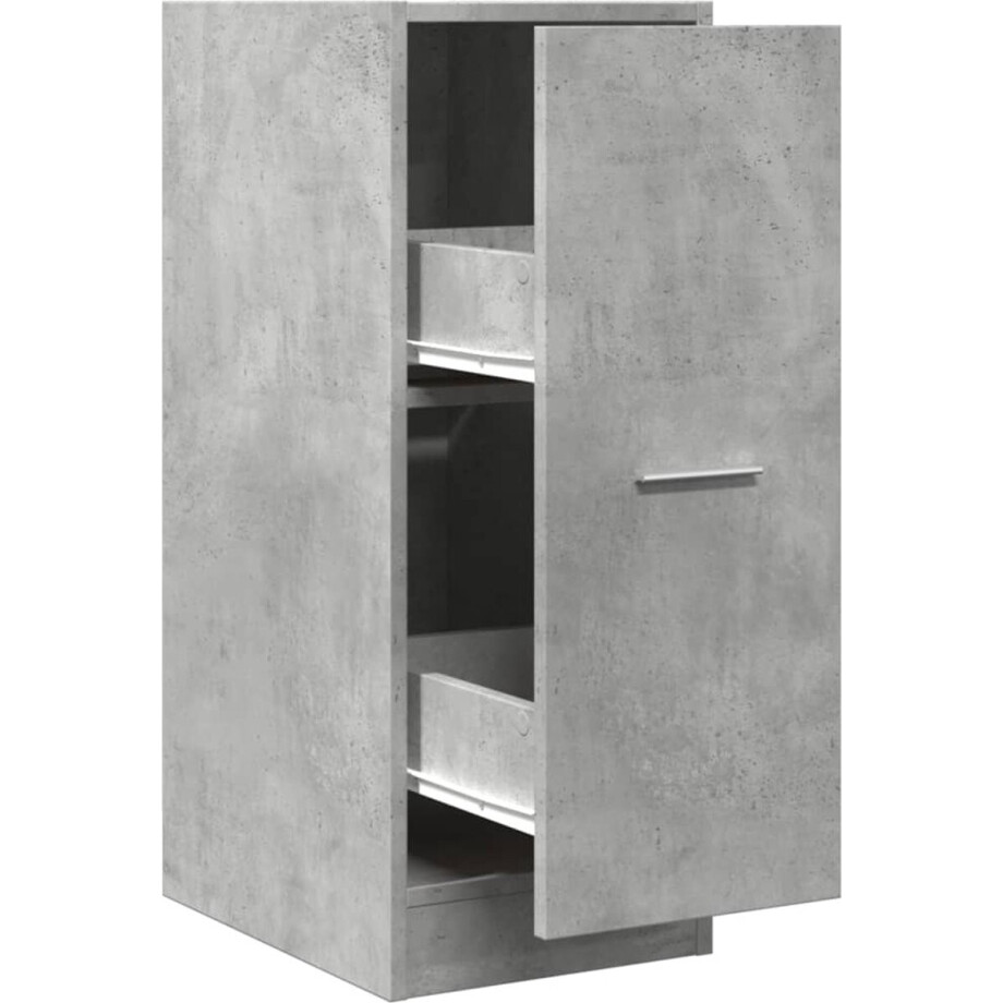 vidaXL - Apothekerskast - 30x41x77,5 - cm - bewerkt - hout - betongrijs afbeelding 1