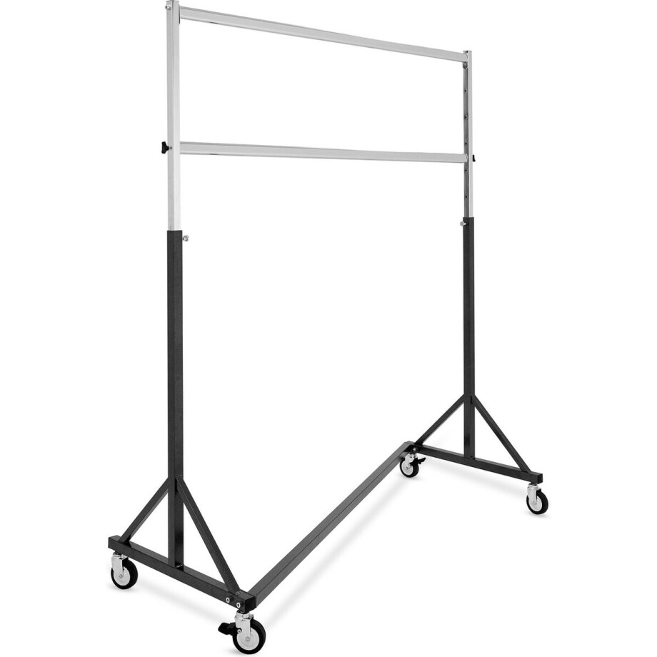 Extra stevig kledingrek met wielen - verstelbare hoogte max. 200 cm - 140 cm lang - zwart/ chroom afbeelding 1