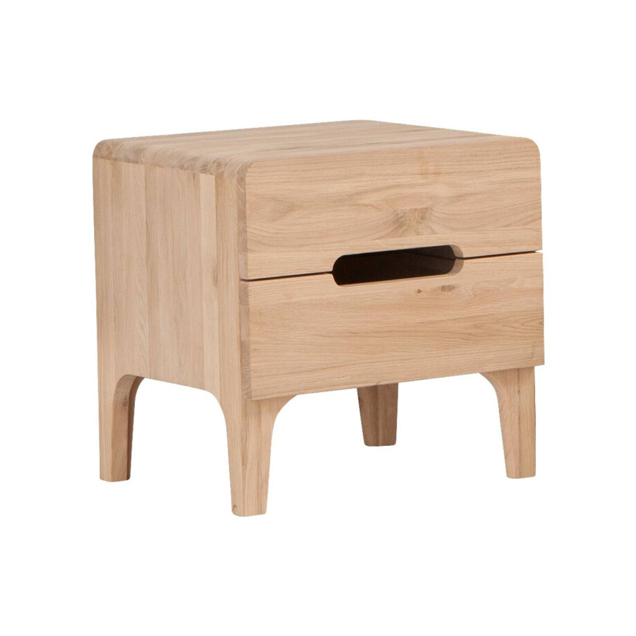 Goossens Excellent Nachtkastje Curve, Met 2 laden afbeelding 1