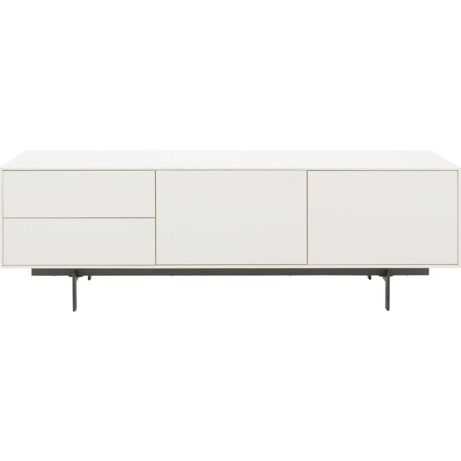 Goossens Basic Tv Meubel Verona, 2 deuren 2 laden 45 cm diep Goossens Basic Tv Meubel Verona, 2 deuren 2 laden 45 cm diep afbeelding 1