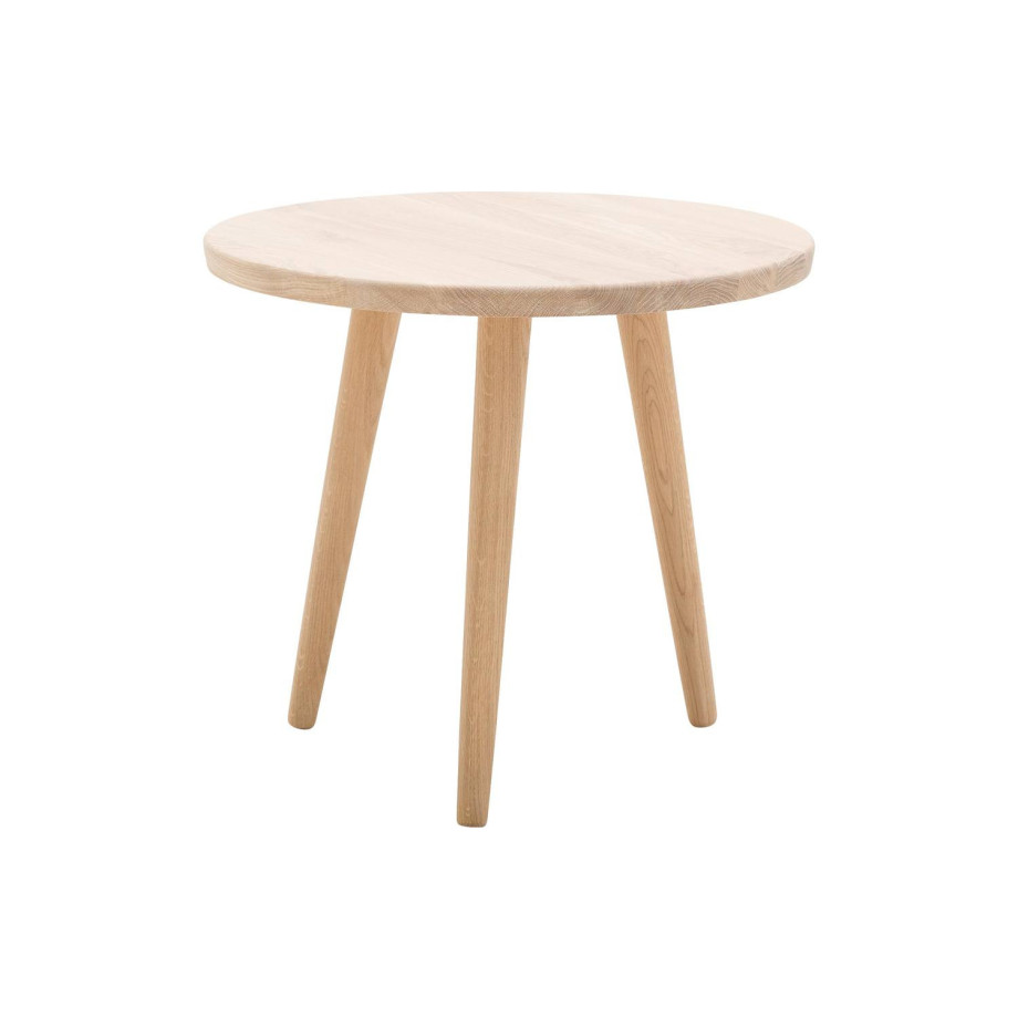 Goossens Hoektafel Bjarte, hout eiken wit, stijlvol landelijk, 50 x 45 x 50 cm afbeelding 1