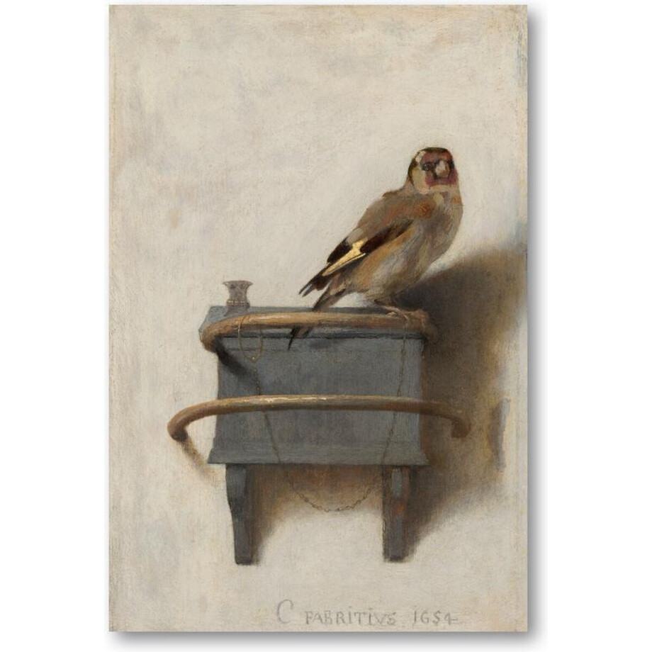 Het puttertje - Carel Fabritius - 60x90 Canvas Staand - Het puttertje - Carel Fabritius - 60x90 Canvas Staand - afbeelding 1