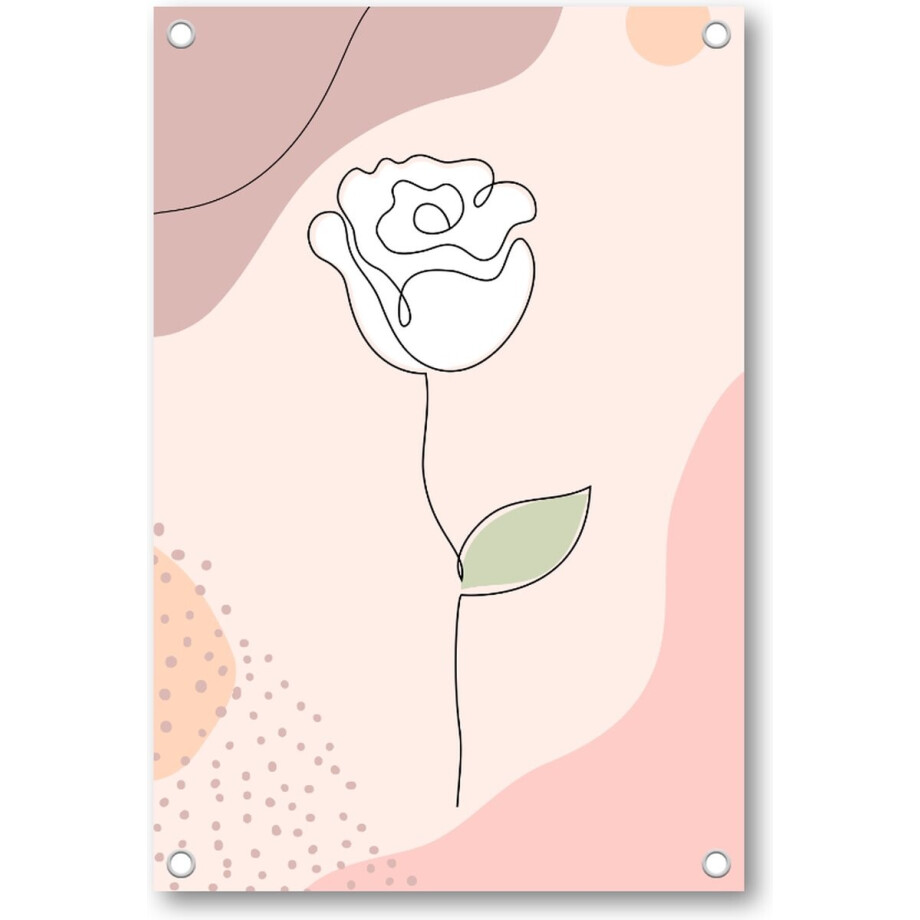 Witte Roos Abstract - Tuinposter 60x90 - Wanddecoratie - Besteposter - Minimalist - Natuur - Bloemen Witte Roos Abstract - Tuinposter 60x90 - Wanddecoratie - Besteposter - Minimalist - Natuur - Bloemen afbeelding 1