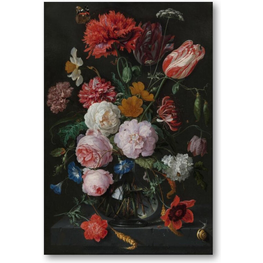 Stilleven met bloemen in een glazen vaas - 30x40 Forex Staand - Jan Davidsz - Meesterwerken - Bloemen Stilleven met bloemen in een glazen vaas - 30x40 Forex Staand - Jan Davidsz - Meesterwerken - Bloemen afbeelding 1