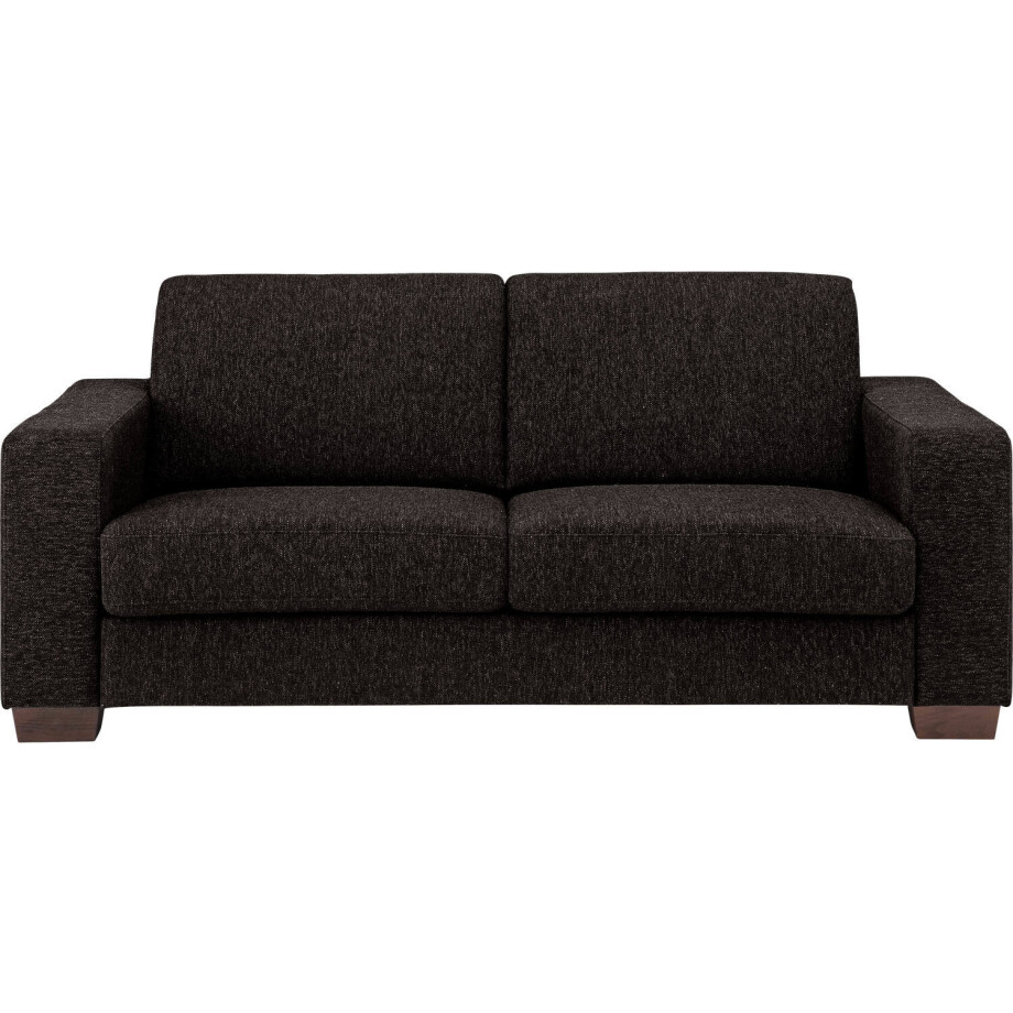 Goossens Bank N-joy Divana donkerbruin, stof, 2,5-zits, stijlvol landelijk afbeelding 1