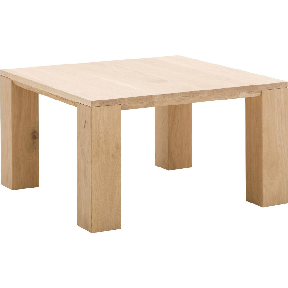 Goossens Hoektafel Luuk, hout eiken blank, modern design, 70 x 40 x 70 cm afbeelding 1