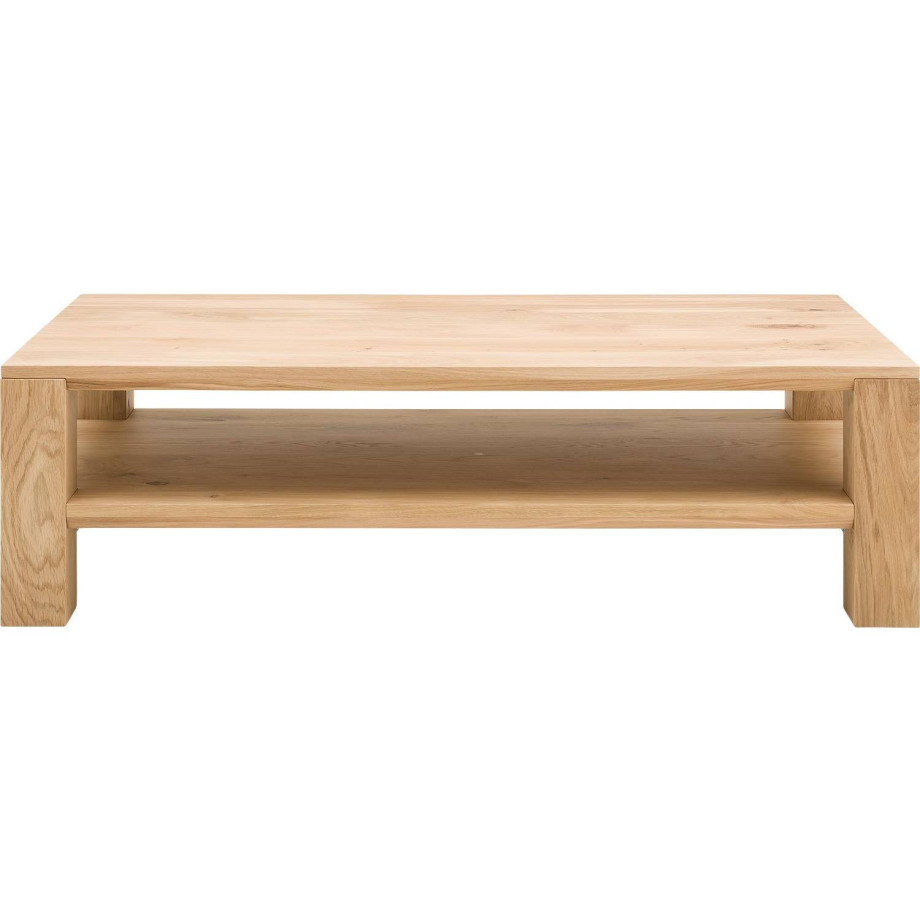 Goossens Salontafel Luuk rechthoekig, hout eiken blank, modern design, 140 x 40 x 70 cm afbeelding 1