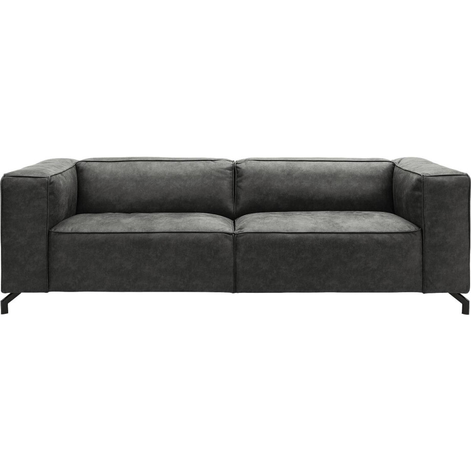 Goossens Bank Calvin grijs, micro leer, 3,5-zits, modern design Goossens Bank Calvin grijs, micro leer, 3,5-zits, modern design afbeelding 1