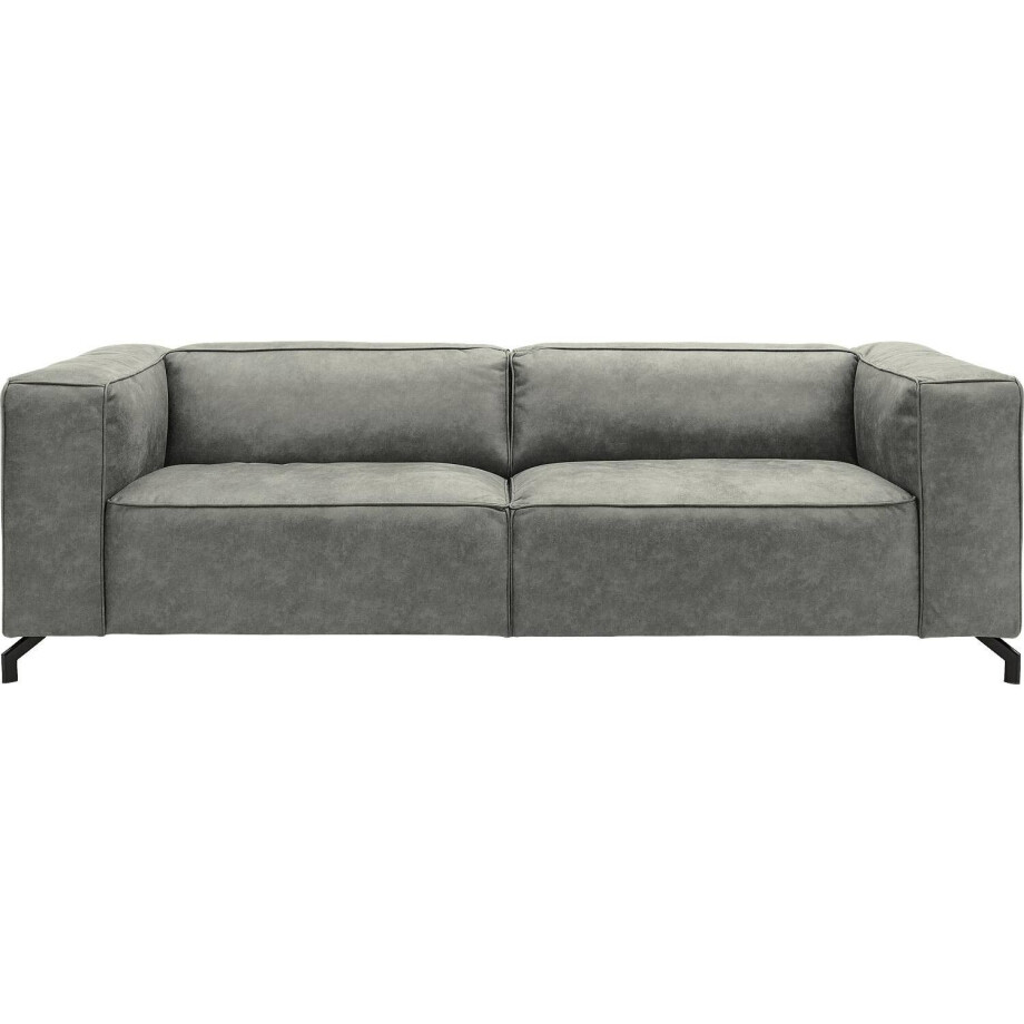 Goossens Bank Calvin grijs, micro leer, 3,5-zits, modern design Goossens Bank Calvin grijs, micro leer, 3,5-zits, modern design afbeelding 1