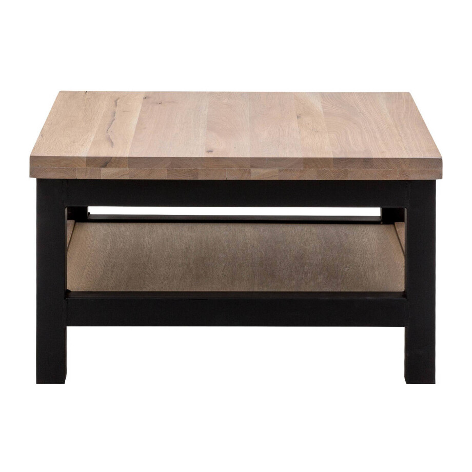 Goossens Hoektafel Santos, hout eiken bruin, urban industrieel, 70 x 40 x 70 cm afbeelding 1