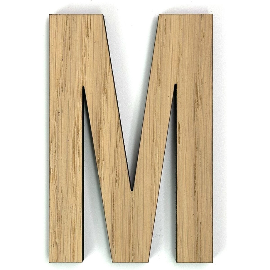 Houten letter M - 10 cm hoog Houten letter M - 10 cm hoog afbeelding 1