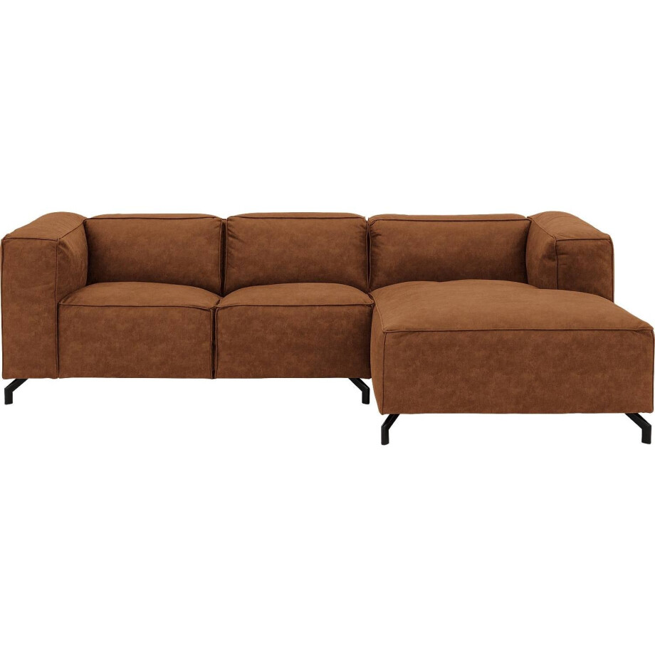 Goossens Bank Calvin cognac, micro leer, 2-zits, modern design Goossens Bank Calvin cognac, micro leer, 2-zits, modern design afbeelding 1
