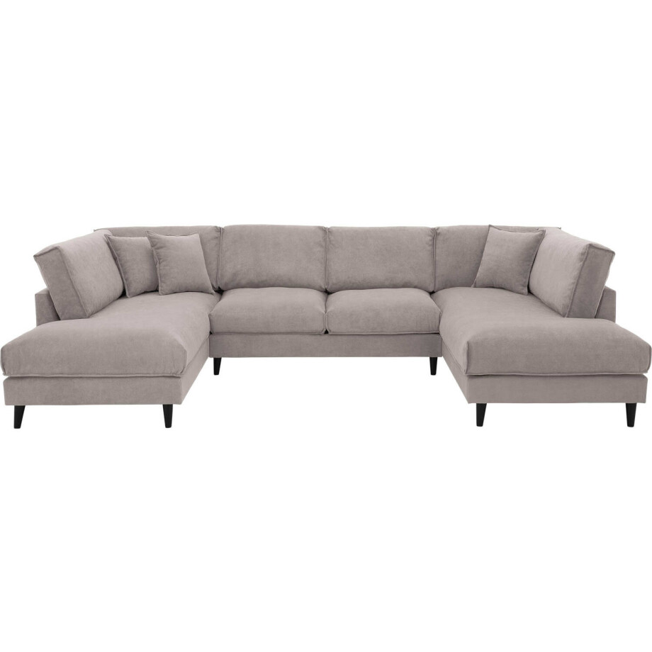 Goossens Bank Jonas bruin, stof, urban industrieel met ligelement links met ligelement rechts afbeelding 1