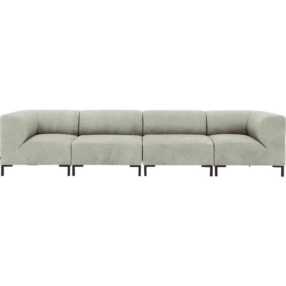 Goossens Excellent Bank Marshall grijs, leer, 2 x 1,5-zits, urban industrieel afbeelding 1