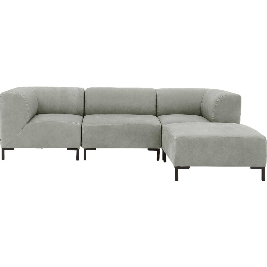 Goossens Excellent Bank Marshall Met Hocker groen, leer, 1,5-zits, urban industrieel Goossens Excellent Bank Marshall Met Hocker groen, leer, 1,5-zits, urban industrieel afbeelding 1