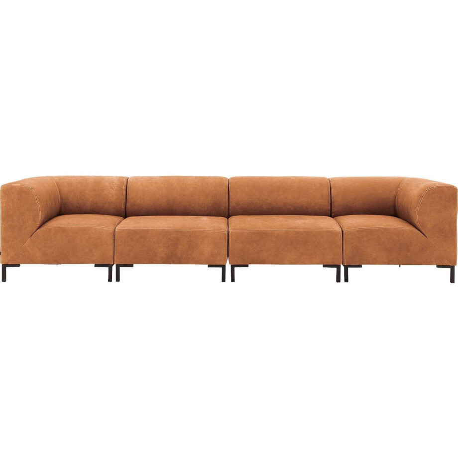 Goossens Excellent Bank Marshall cognac, leer, 2 x 1,5-zits, urban industrieel afbeelding 1
