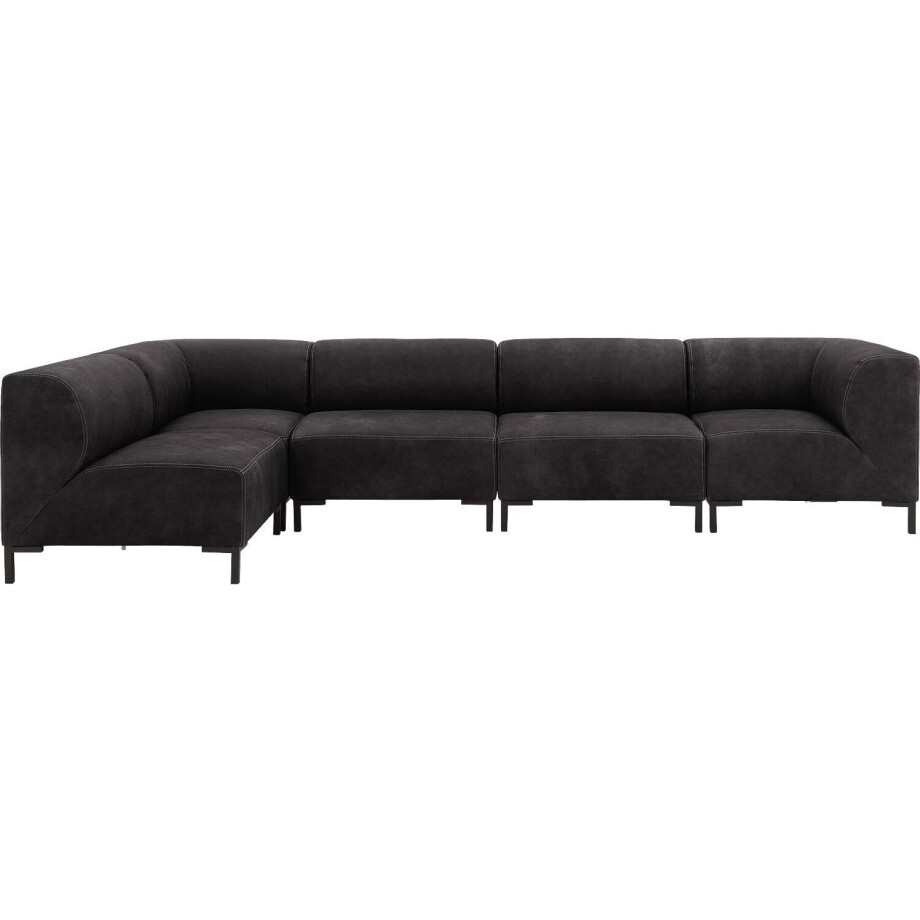 Goossens Excellent Hoekbank Marshall zwart, leer, 1,5-zits, urban industrieel Goossens Excellent Hoekbank Marshall zwart, leer, 1,5-zits, urban industrieel afbeelding 1