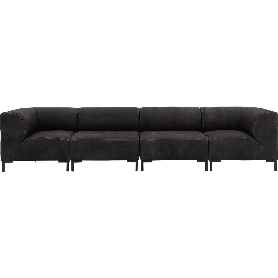 Goossens Excellent Bank Marshall zwart, leer, 2 x 1,5-zits, urban industrieel Goossens Excellent Bank Marshall zwart, leer, 2 x 1,5-zits, urban industrieel afbeelding 1