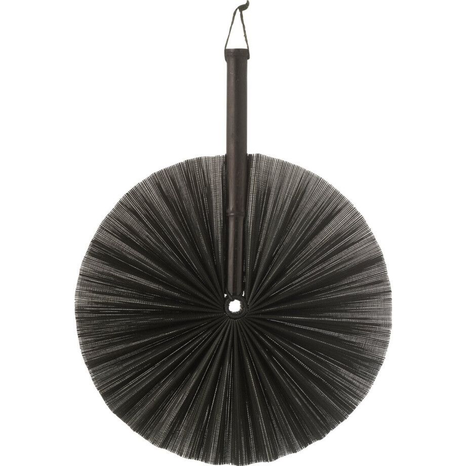 J-Line wanddecoratie Waaier rond - bamboe - zwart afbeelding 1