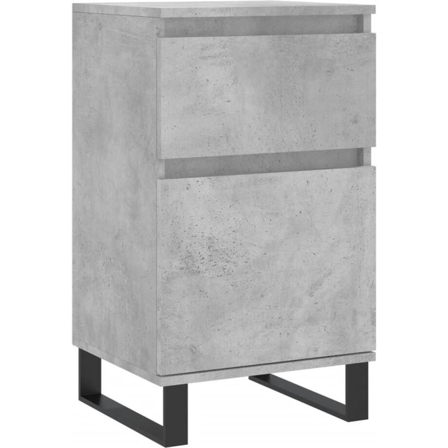vidaXL - Dressoir - 40x35x70 - cm - bewerkt - hout - betongrijs afbeelding 1