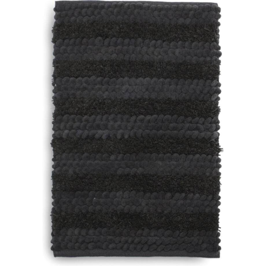 Heckettlane Dark-Grey Badmat Roberto 60x100 cm, gemaakt van 60% Katoen 40% Polyester afbeelding 1