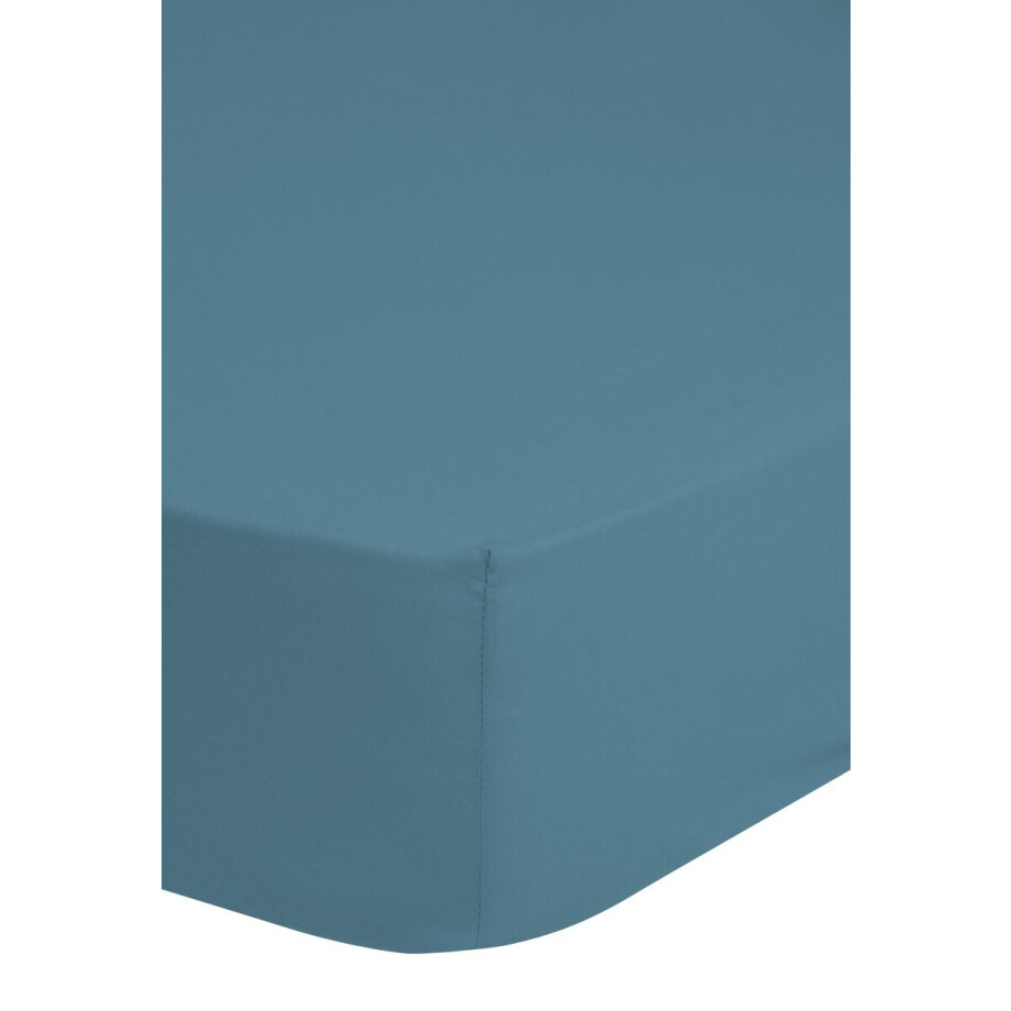 Good Morning hoeslaken effen kleur - Lits jumeaux 180x220 cm - Adria Blauw - 100% Katoen renforce afbeelding 1