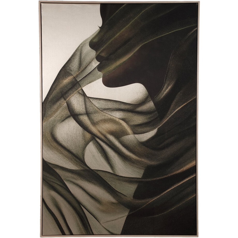 PTMD Jilla Dark Green Canvas Wall Panel Elegant Woman PTMD Jilla Dark Green Canvas Wall Panel Elegant Woman afbeelding 1