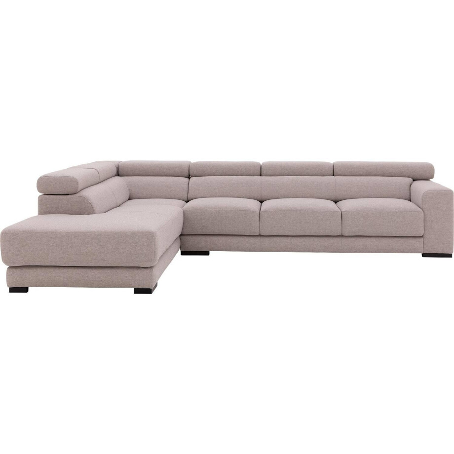 Goossens Bank Nora lichtgrijs, stof, 3-zits, stijlvol landelijk met ligelement links afbeelding 1