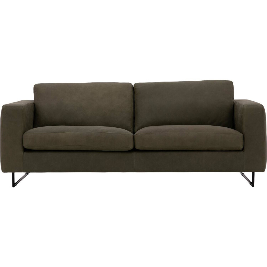 Goossens Excellent Bank Jovani groen, leer, 3-zits, urban industrieel Goossens Excellent Bank Jovani groen, leer, 3-zits, urban industrieel afbeelding 1