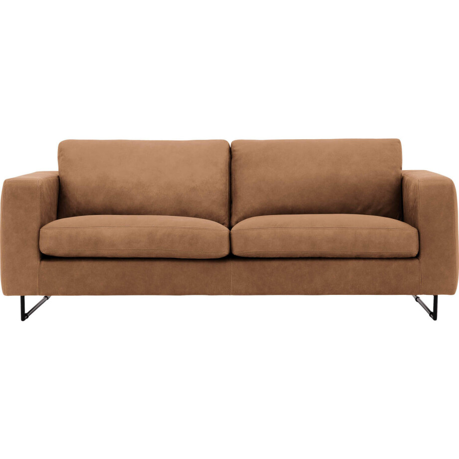 Goossens Excellent Bank Jovani bruin, leer, 3-zits, urban industrieel Goossens Excellent Bank Jovani bruin, leer, 3-zits, urban industrieel afbeelding 1